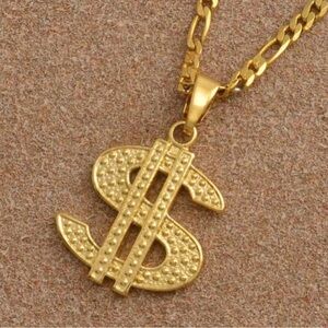 Money dollar sign necklace